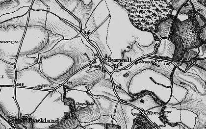 Old map of Burwell in 1899