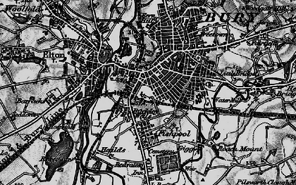 Old map of Bury in 1896
