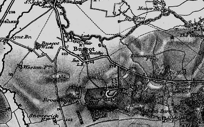 Old map of Buscot in 1896