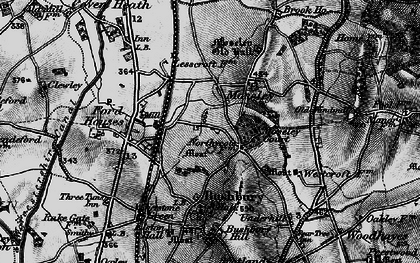 Old map of Bushbury in 1899