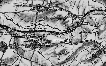 Old map of Bushby Spinney in 1899