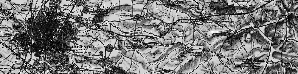 Old map of Bushby Spinney in 1899