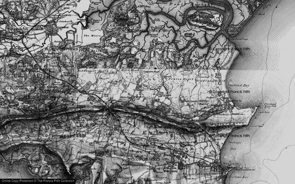 Old Map of Historic Map covering Wytch Heath in 1897