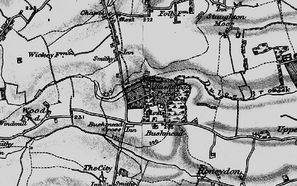 Old map of Bushmead Cross in 1898