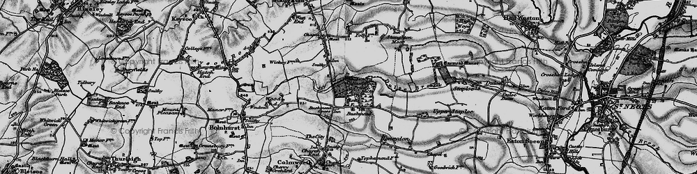 Old map of Bushmead Cross in 1898