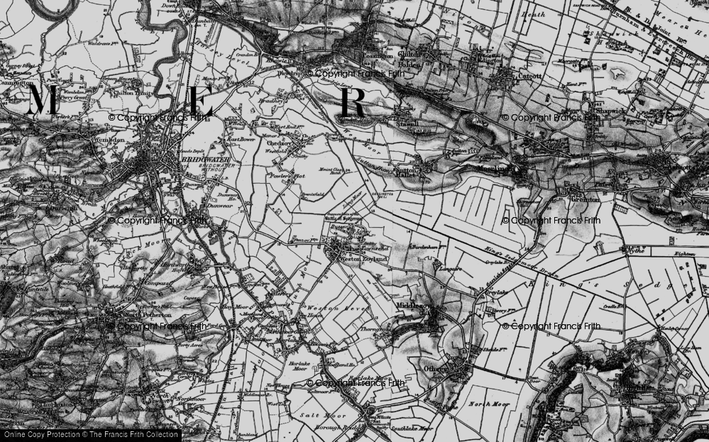 Old Map of Historic Map covering Lang Moor in 1898