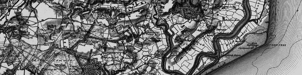 Old map of Butley Low Corner in 1895