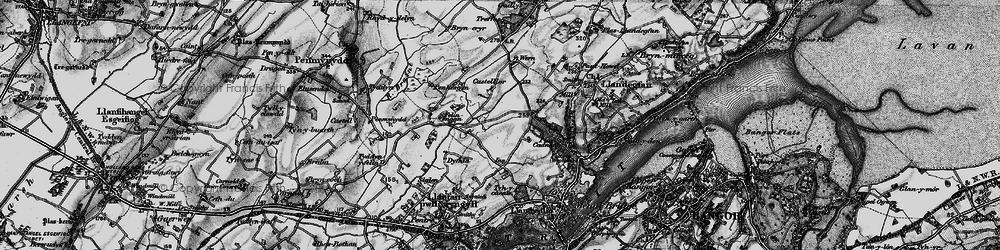 Old map of Y Dolydd in 1899