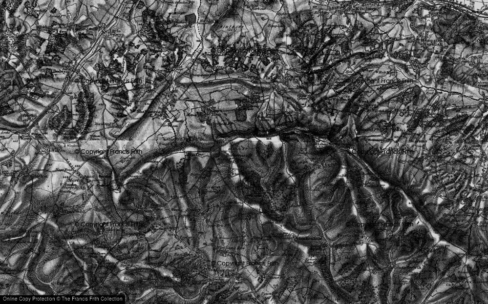 Old Map of Historic Map covering Buttermere Wood in 1895