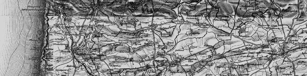 Old map of Buttsbear Cross in 1896