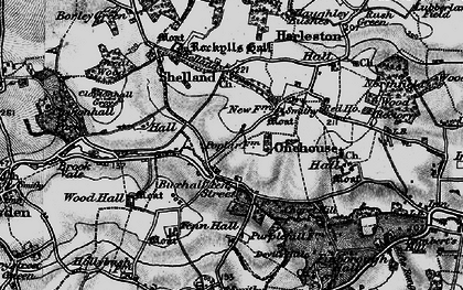 Old map of Buxhall Fen Street in 1898