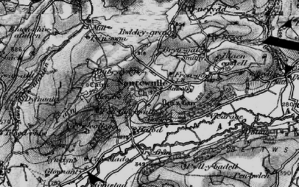 Old map of Bwlch-Llan in 1898