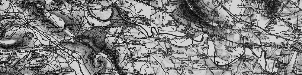Old map of Bycross in 1898