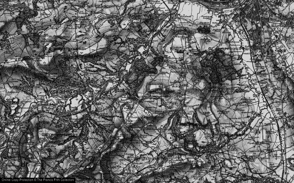 Old Map of Historic Map covering Gibside Hillhead in 1898