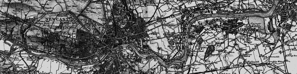 Old map of Byker in 1898