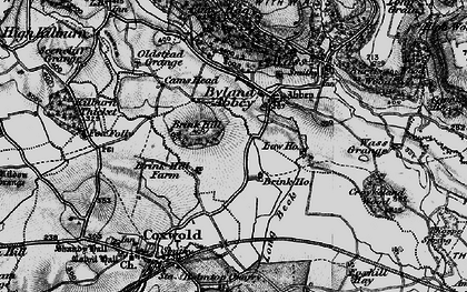 Old map of Byland Abbey in 1898