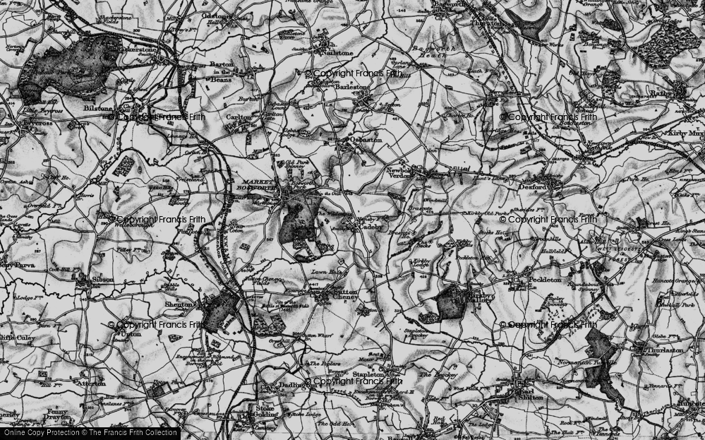 Old Map of Historic Map covering Bosworth Park in 1899