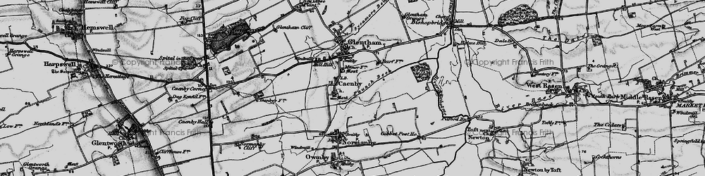 Old map of Caenby in 1898