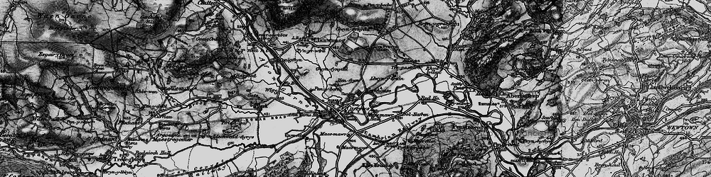 Old map of Caersws in 1899