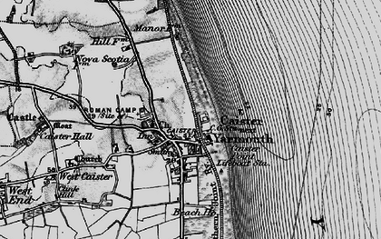 Old map of Caister-on-Sea in 1898