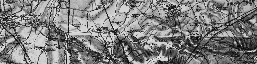 Old map of Caldecote in 1896