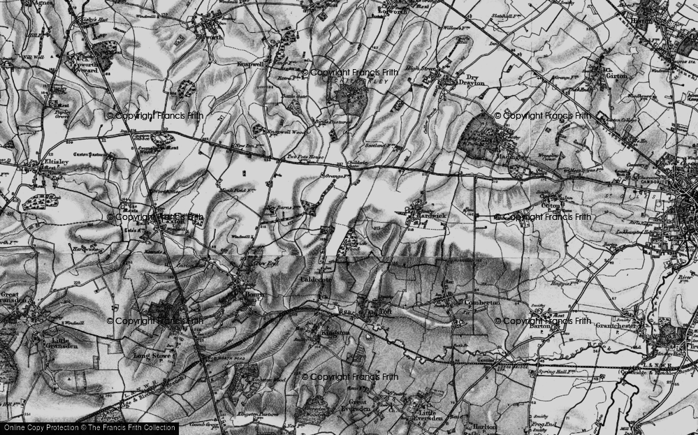 Old Map of Caldecote, 1898 in 1898