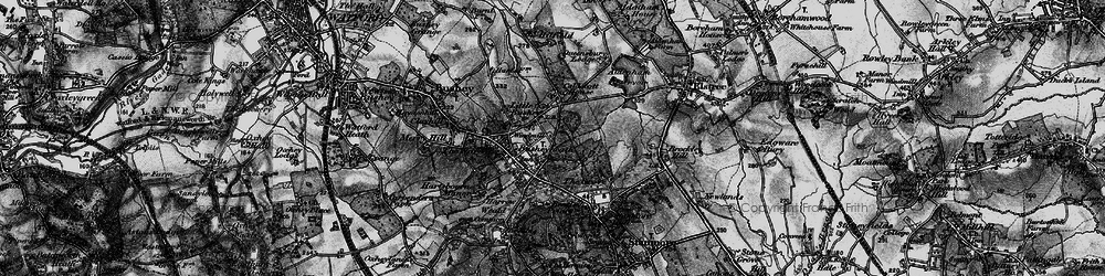Old map of Caldecote Hill in 1896