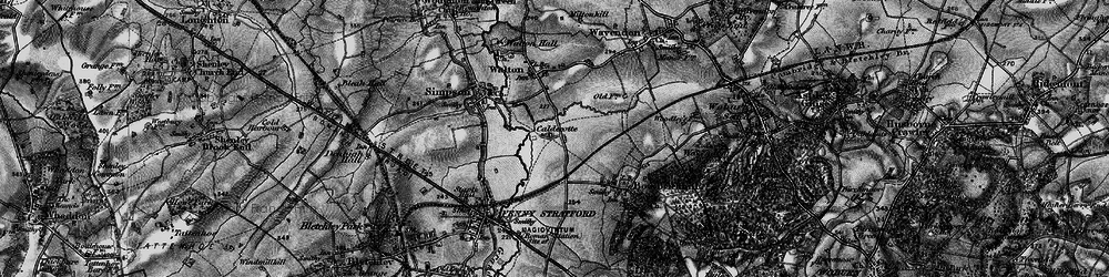 Old map of Caldecotte in 1896