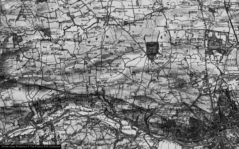 Old Map of Callerton, 1897 in 1897