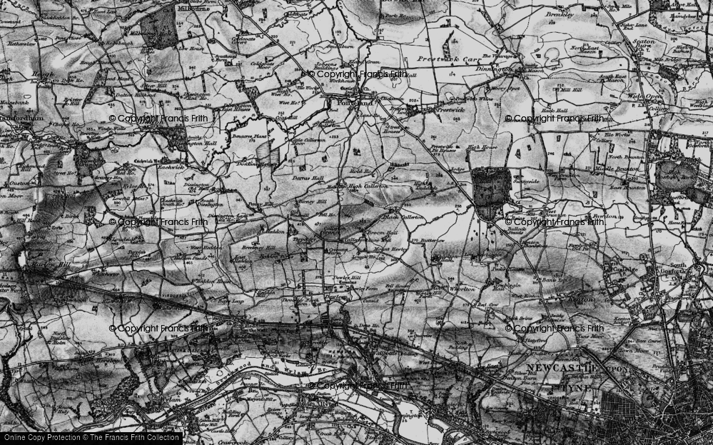 Old Map of Historic Map covering Dewley Hill in 1897