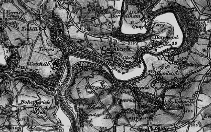 Old map of Calstock in 1896