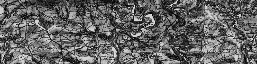 Old map of Calstock in 1896