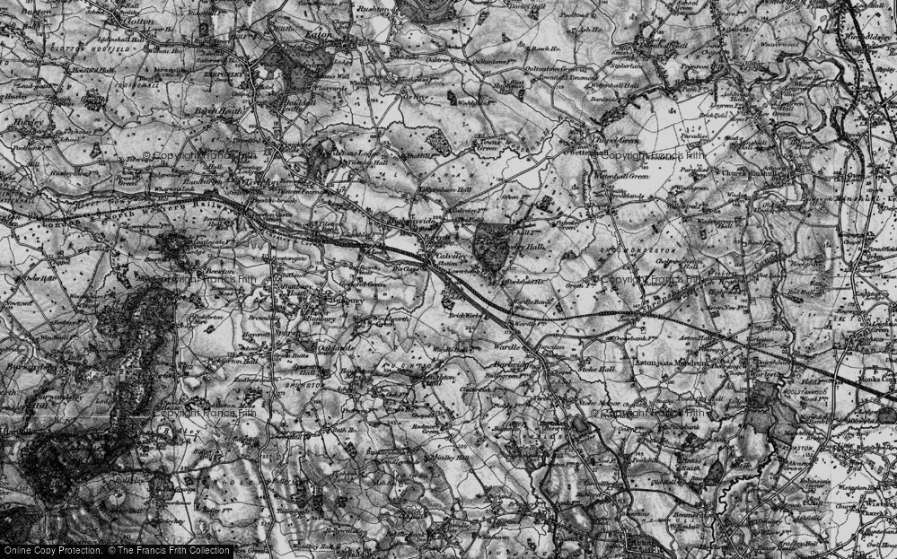 Old Map of Calveley, 1897 in 1897
