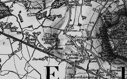 Old map of Calver Hill in 1898