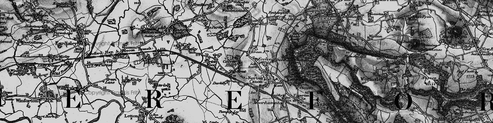 Old map of Calver Hill in 1898