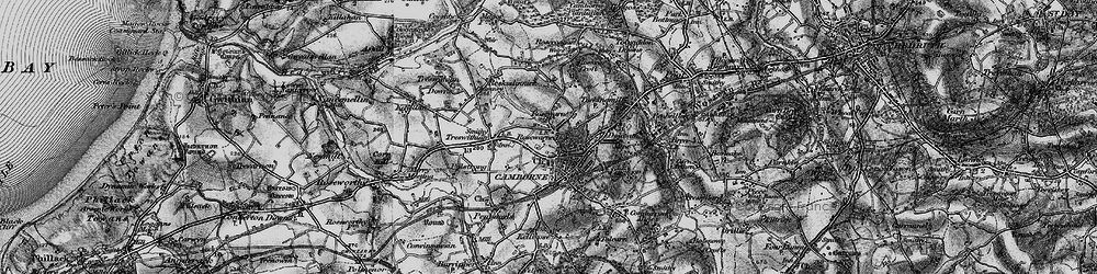 Old map of Camborne in 1896
