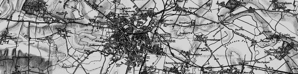 Old map of Cambridge in 1898
