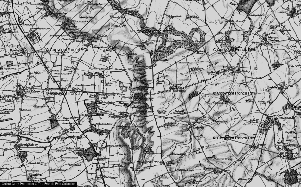 Old Map of Historic Map covering Whitegate Hill in 1899