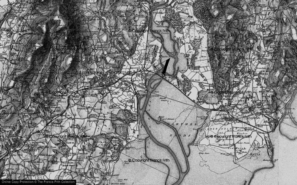 Old Map of Historic Map covering Barker Scar in 1898