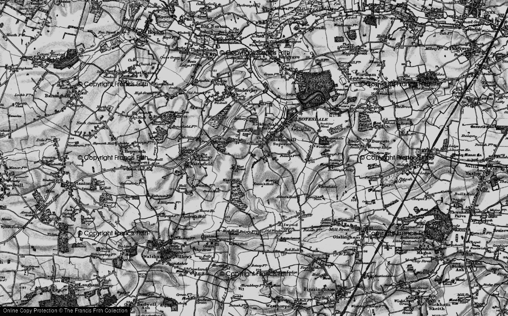 Old Map of Historic Map covering Westhall Wood in 1898
