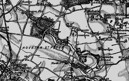 Old map of Burntfen Broad in 1898
