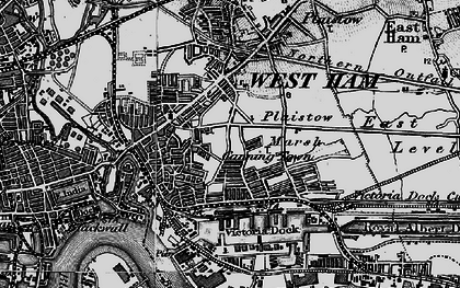 Old map of Canning Town in 1896