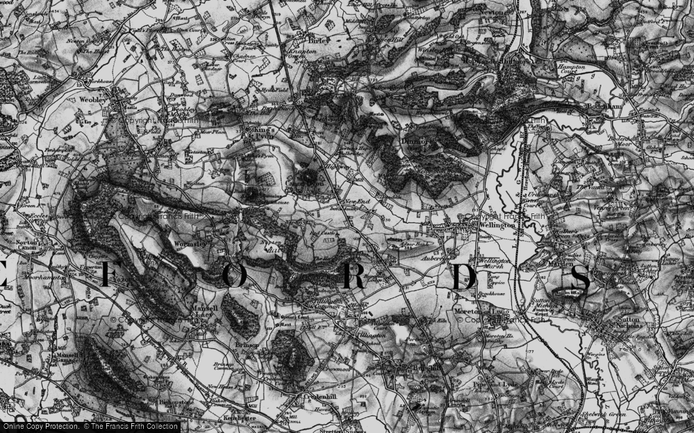 Old Map of Canon Pyon, 1898 in 1898