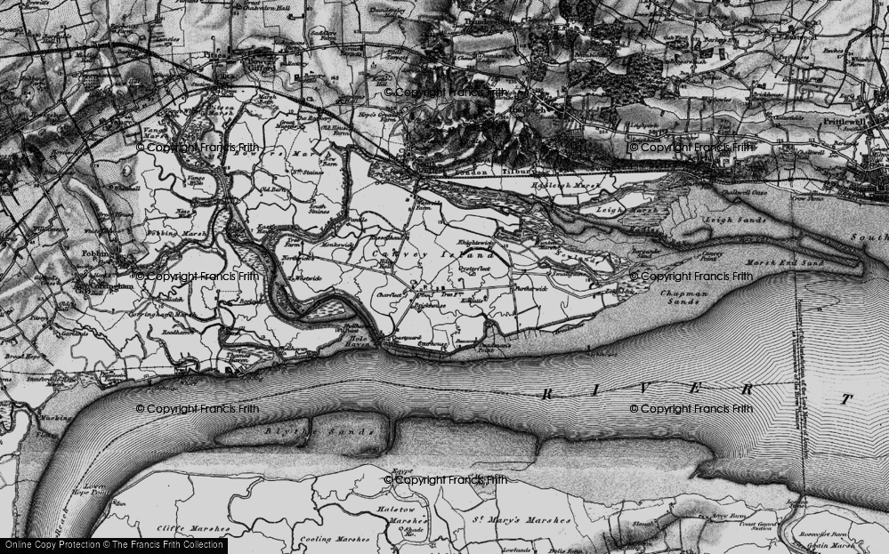 Old Map of Canvey Island, 1896 in 1896