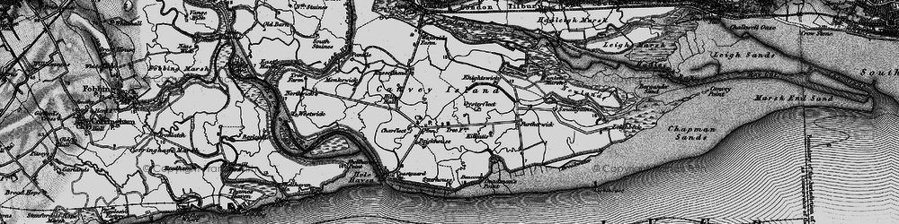Old map of Canvey Island in 1896
