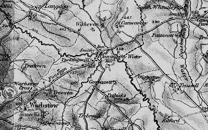 Old map of Wiggaton in 1895