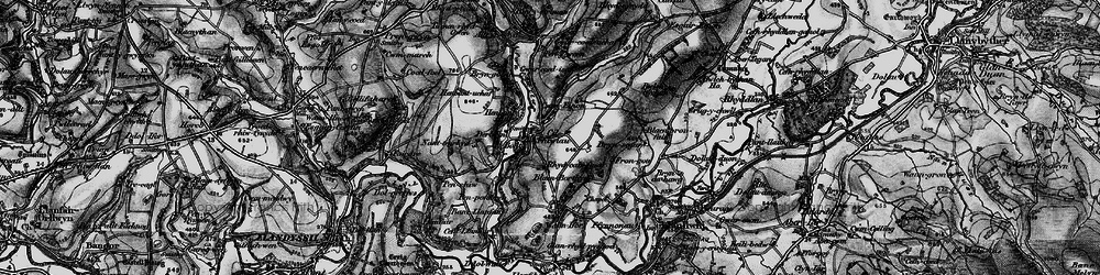 Old map of Afon Clettwr in 1898