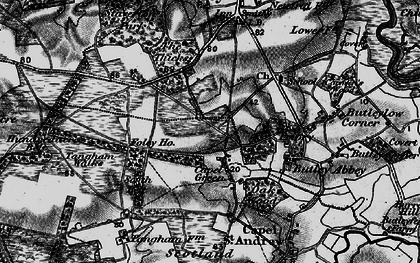 Old map of Capel Green in 1895