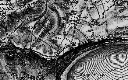 Old map of Capel-le-Ferne in 1895