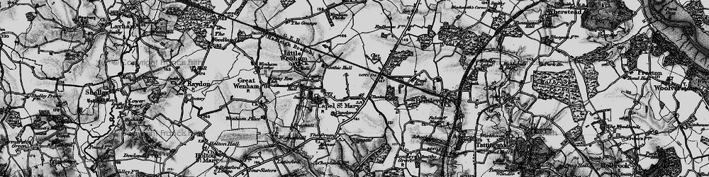 Old map of Bentley Long Wood in 1896